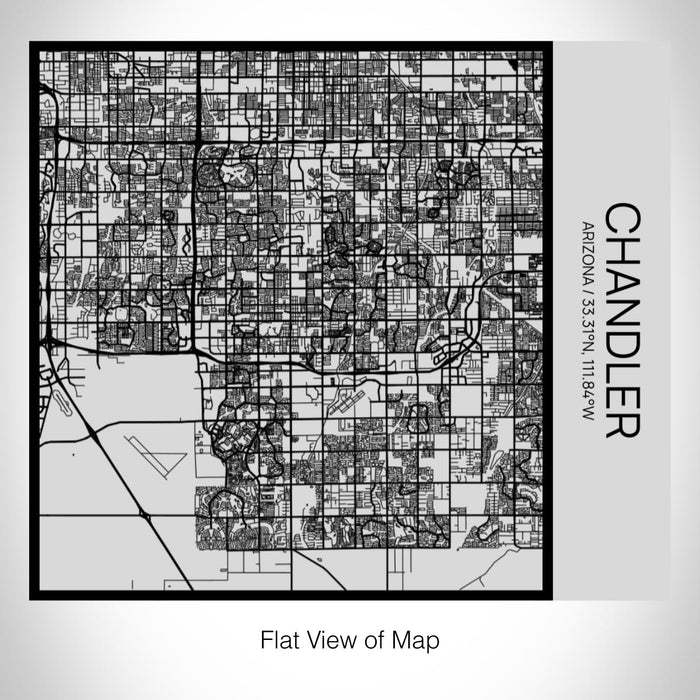 Rendered View of Chandler Arizona Map on 17oz Stainless Steel Insulated Tumbler in Tactile Lines with Succulent in Background