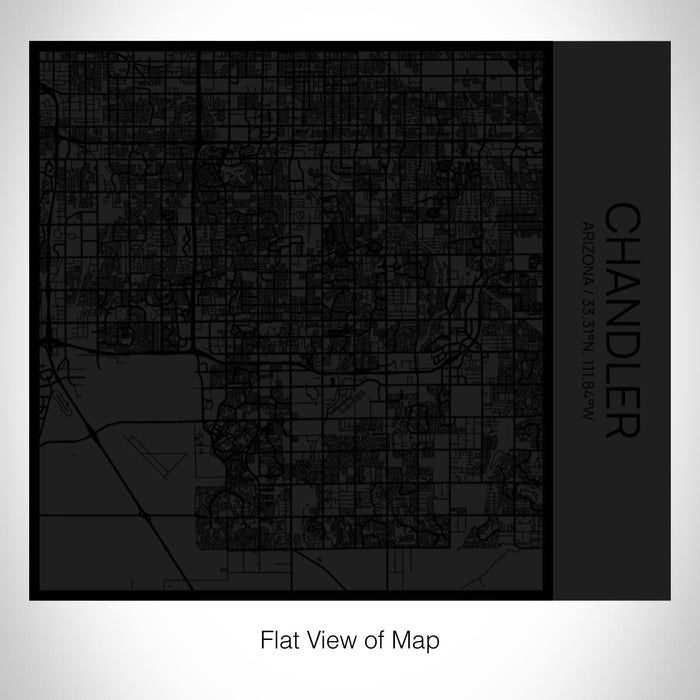 Rendered View of Chandler Arizona Map on 17oz Stainless Steel Insulated Tumbler in Matte Black with Tactile Lines