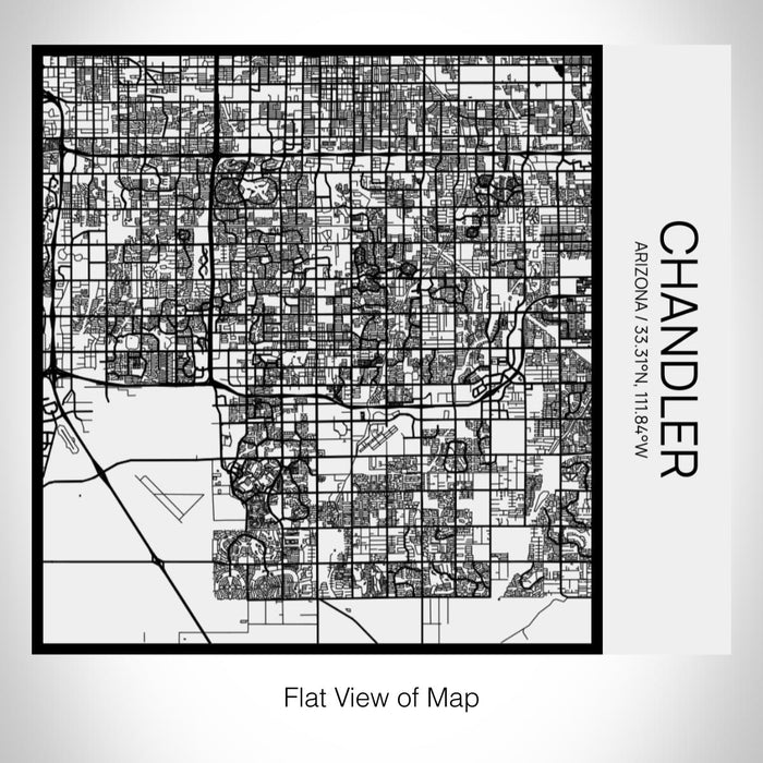 Rendered View of Chandler Arizona Map on 17oz Stainless Steel Insulated Tumbler in Matte White with Tactile Lines