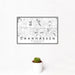 12x18 Chanhassen Minnesota Map Print Landscape Orientation in Classic Style With Small Cactus Plant in White Planter