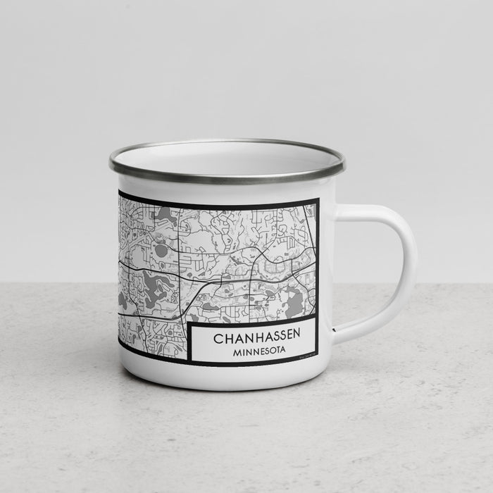 Right View Custom Chanhassen Minnesota Map Enamel Mug in Classic