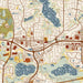 Chanhassen Minnesota Map Print in Woodblock Style Zoomed In Close Up Showing Details