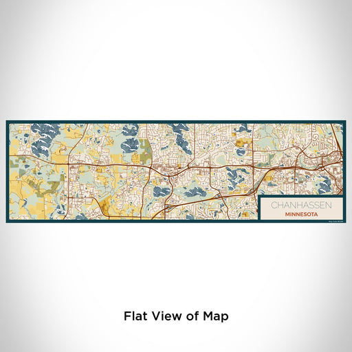 Flat View of Map Custom Chanhassen Minnesota Map Enamel Mug in Woodblock