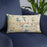 Custom Chanhassen Minnesota Map Throw Pillow in Woodblock on Blue Colored Chair