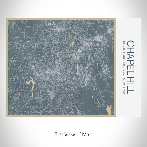 Rendered View of Chapel Hill North Carolina Map on 20oz Stainless Steel Insulated Bottle with Bamboo Top with printed afternoon style map