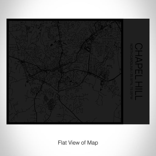 Rendered View of Chapel Hill North Carolina Map on 20oz Stainless Steel Insulated Bottle with Bamboo Top in Matte Black with printed Tactile Lines Map in Black