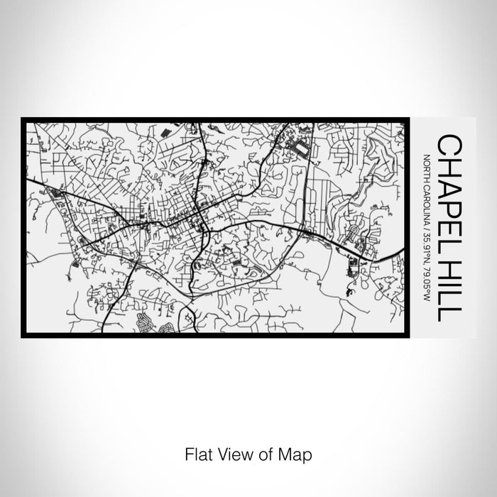 Rendered View of Chapel Hill North Carolina Map on 17oz Stainless Steel Insulated Cola Bottle in Stainless in Matte White