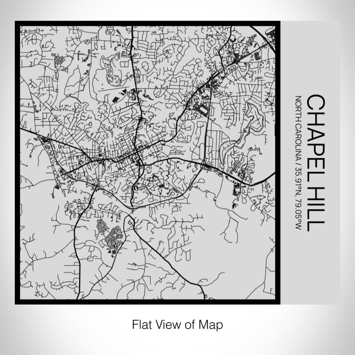 Rendered View of Chapel Hill North Carolina Map on 17oz Stainless Steel Insulated Tumbler in Tactile Lines with Succulent in Background