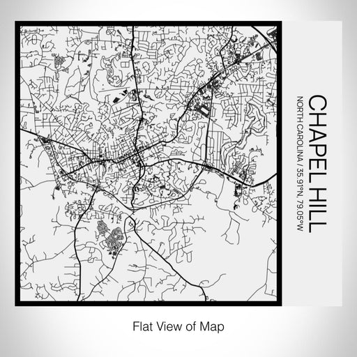 Rendered View of Chapel Hill North Carolina Map on 17oz Stainless Steel Insulated Tumbler in Matte White with Tactile Lines