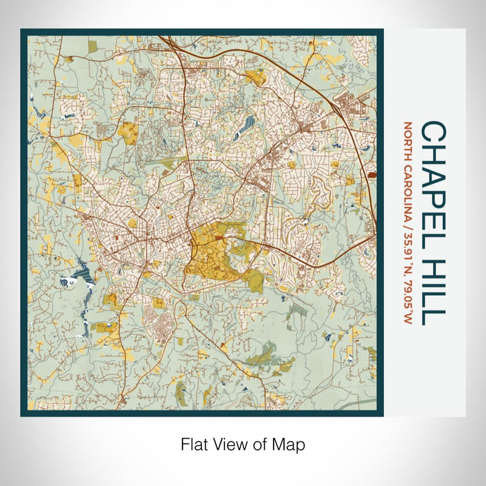 Rendered View of Chapel Hill North Carolina Map on 17oz Stainless Steel Insulated Tumbler in Woodblock Map Style