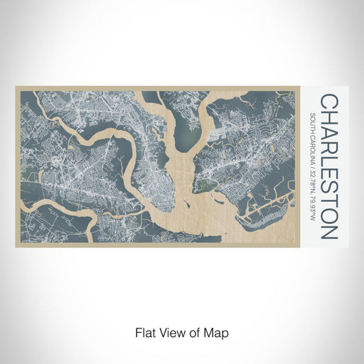 Rendered View of Charleston South Carolina Map on 17oz Stainless Steel Insulated Bottle with printed afternoon style map