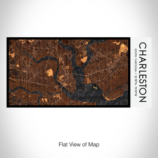 Rendered View of Charleston South Carolina Map on 17oz Stainless Steel Insulated Bottle with printed ember style map