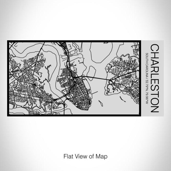 Rendered View of Charleston South Carolina Map on 17oz Stainless Steel Insulated Cola Bottle in Stainless