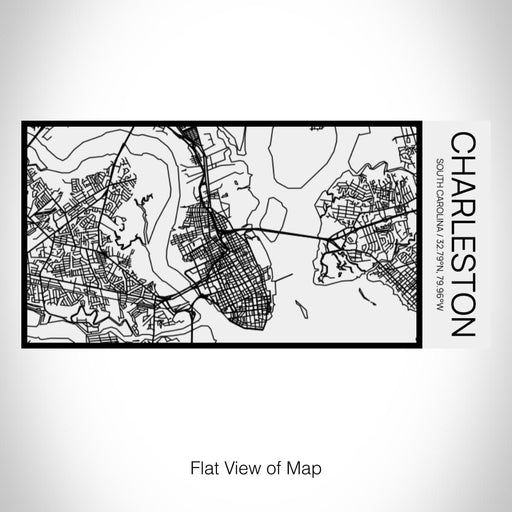 Rendered View of Charleston South Carolina Map on 17oz Stainless Steel Insulated Cola Bottle in Stainless in Matte White