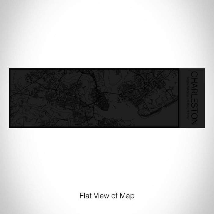 Rendered View of Charleston South Carolina Map on 10oz Stainless Steel Insulated Cup in Matte Black with Sliding Lid