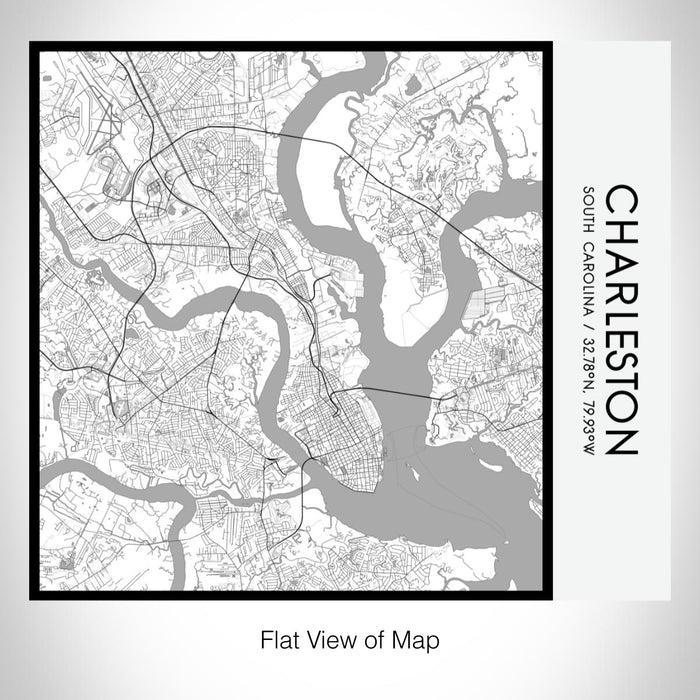 Rendered View of Charleston South Carolina Map on 17oz Stainless Steel Insulated Tumbler in Classic Map Style