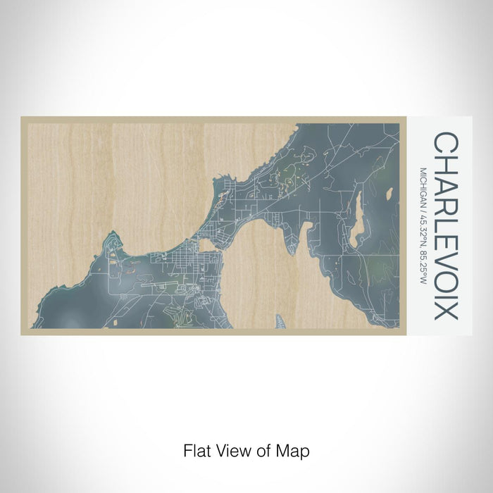 Rendered View of Charlevoix Michigan Map on 17oz Stainless Steel Insulated Bottle with printed afternoon style map