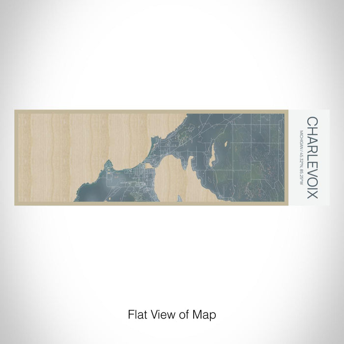 Rendered View of Charlevoix Michigan Map on 10oz Stainless Steel Insulated Cup in Afternoon with Sliding Lid