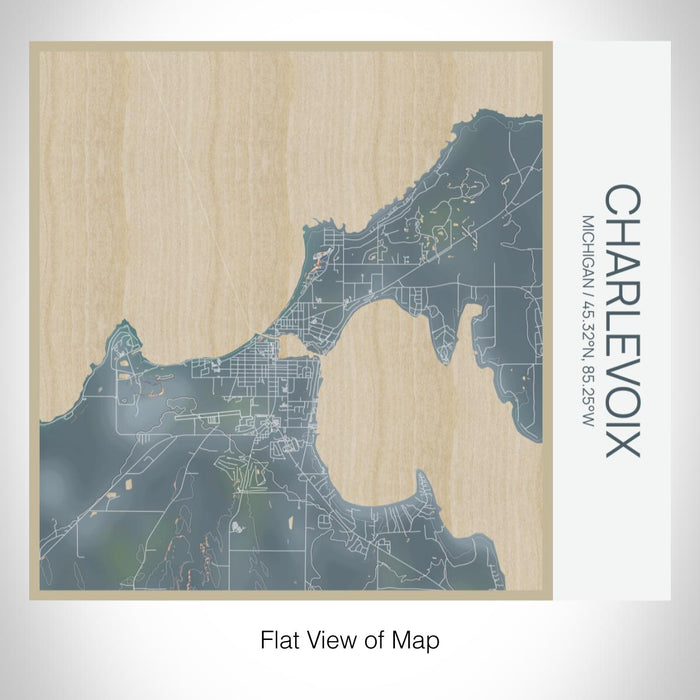 Rendered View of Charlevoix Michigan Map on 17oz Stainless Steel Insulated Tumbler in Afternoon Map Style