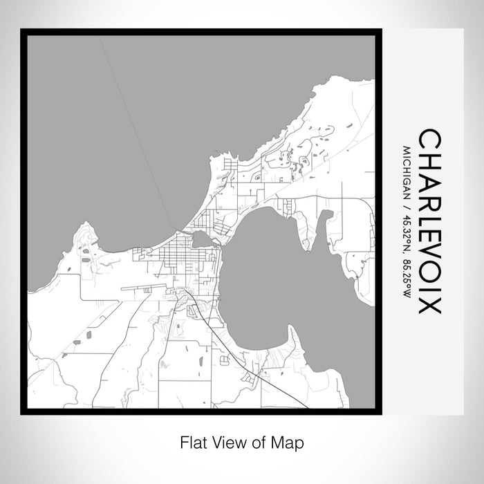 Rendered View of Charlevoix Michigan Map on 17oz Stainless Steel Insulated Tumbler in Classic Map Style