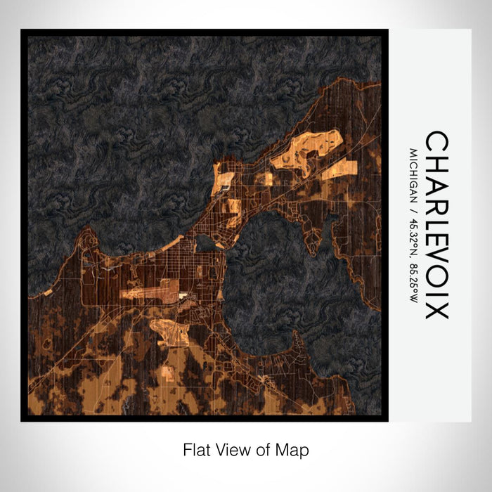 Rendered View of Charlevoix Michigan Map on 17oz Stainless Steel Insulated Tumbler in Ember Map Style