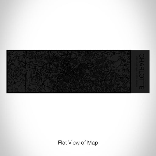 Rendered View of Charlotte North Carolina Map on 10oz Stainless Steel Insulated Cup in Matte Black with Sliding Lid