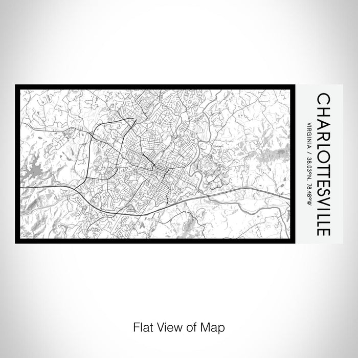 Rendered View of Charlottesville Virginia Map on 17oz Stainless Steel Insulated Bottle with printed classic style map