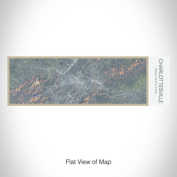 Rendered View of Charlottesville Virginia Map on 10oz Stainless Steel Insulated Cup in Afternoon with Sliding Lid