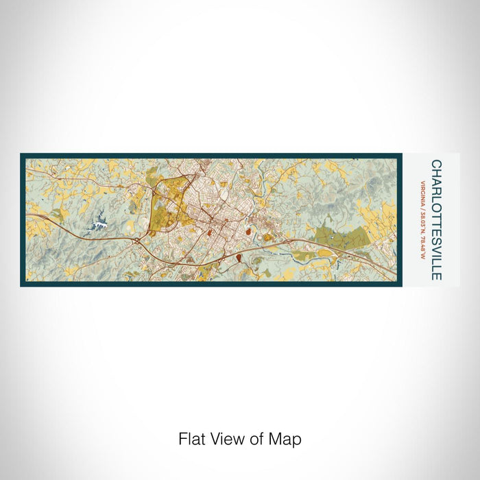 Rendered View of Charlottesville Virginia Map on 10oz Stainless Steel Insulated Cup in Woodblock with Sliding Lid