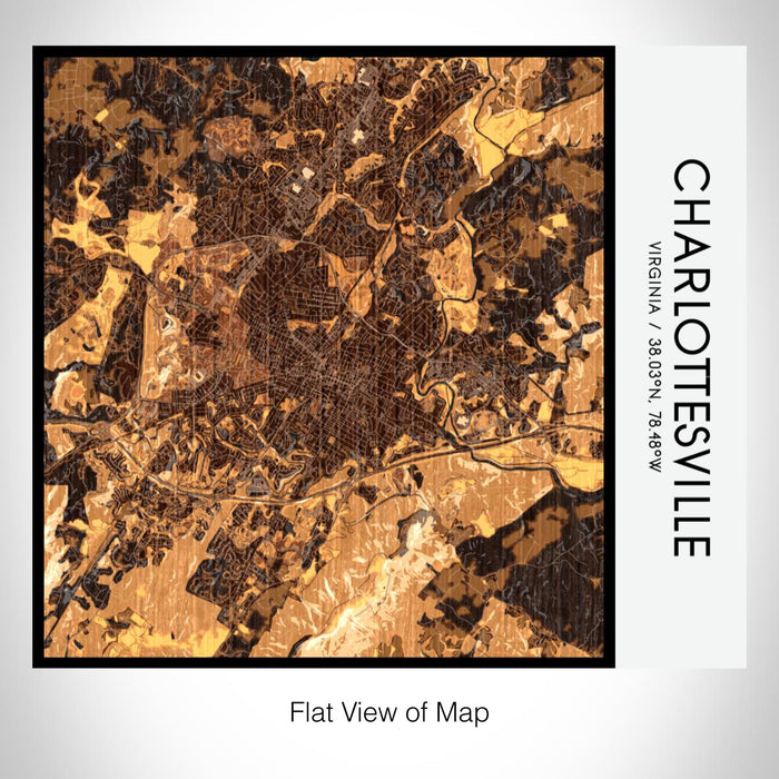 Rendered View of Charlottesville Virginia Map on 17oz Stainless Steel Insulated Tumbler in Ember Map Style