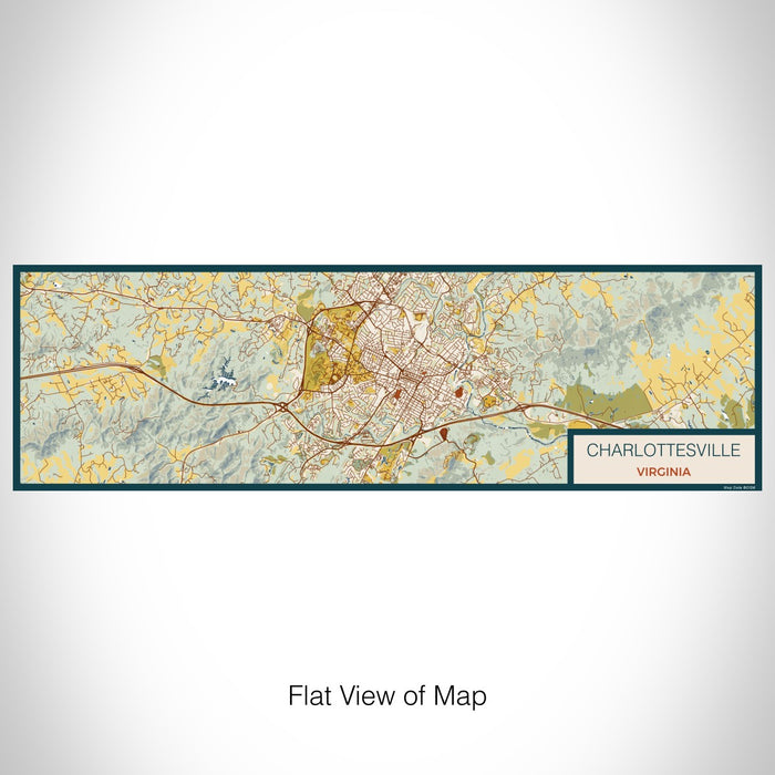 Flat View of Map Custom Charlottesville Virginia Map Enamel Mug in Woodblock