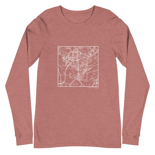 Chaska Minnesota  Map Unisex Long-Sleeve T-shirt with City inscription in Heather Mauve
