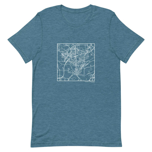 Chaska Minnesota  Map Unisex T-Shirt with City inscription in Heather Teal