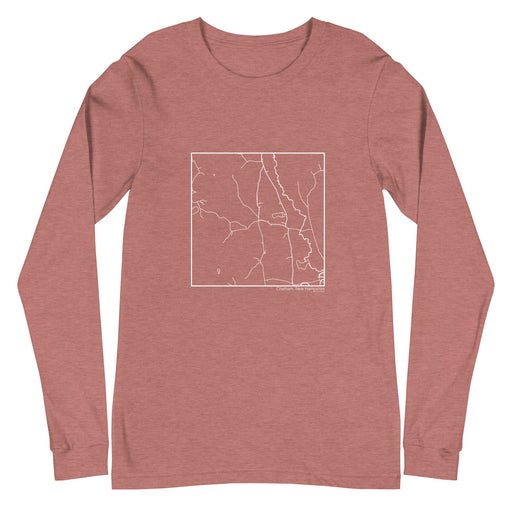 Chatham New Hampshire  Map Unisex Long-Sleeve T-shirt with City inscription in Heather Mauve