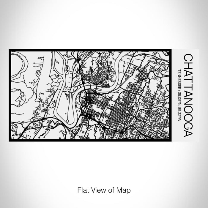 Rendered View of Chattanooga Tennessee Map on 17oz Stainless Steel Insulated Cola Bottle in Stainless in Matte White
