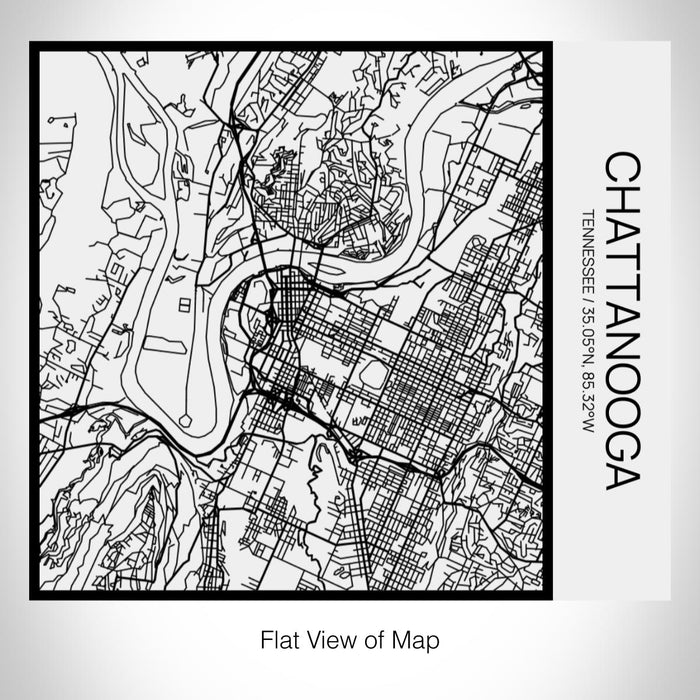 Rendered View of Chattanooga Tennessee Map on 17oz Stainless Steel Insulated Tumbler in Matte White with Tactile Lines