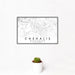 12x18 Chehalis Washington Map Print Landscape Orientation in Classic Style With Small Cactus Plant in White Planter