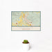 12x18 Chehalis Washington Map Print Landscape Orientation in Woodblock Style With Small Cactus Plant in White Planter