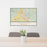 24x36 Chehalis Washington Map Print Lanscape Orientation in Woodblock Style Behind 2 Chairs Table and Potted Plant