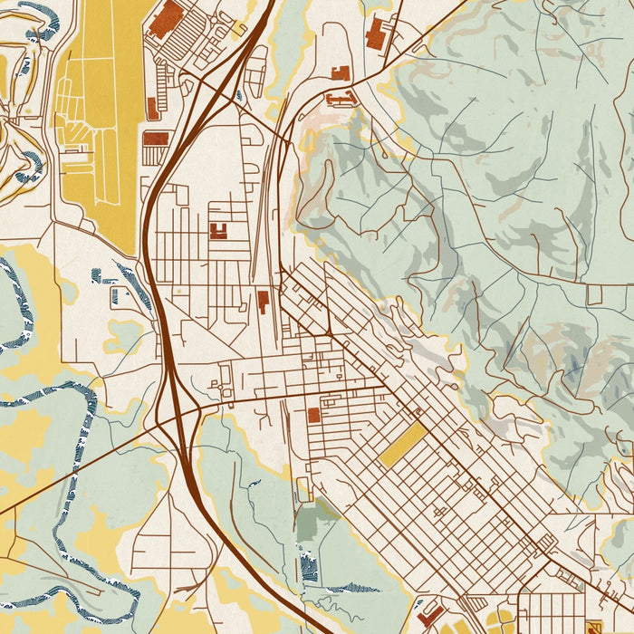 Chehalis R Map Chehalis - Washington Map Print in Woodblock — JACE Maps