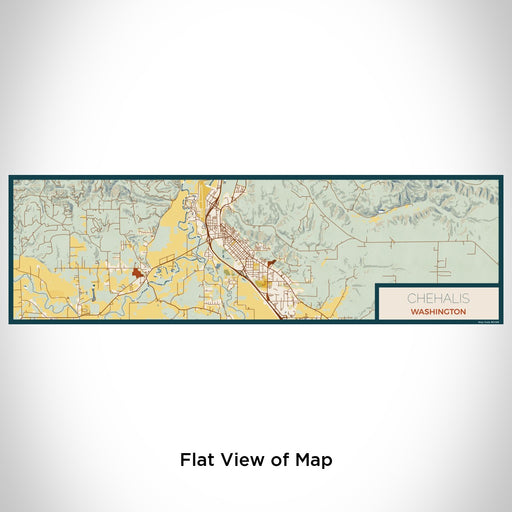 Flat View of Map Custom Chehalis Washington Map Enamel Mug in Woodblock