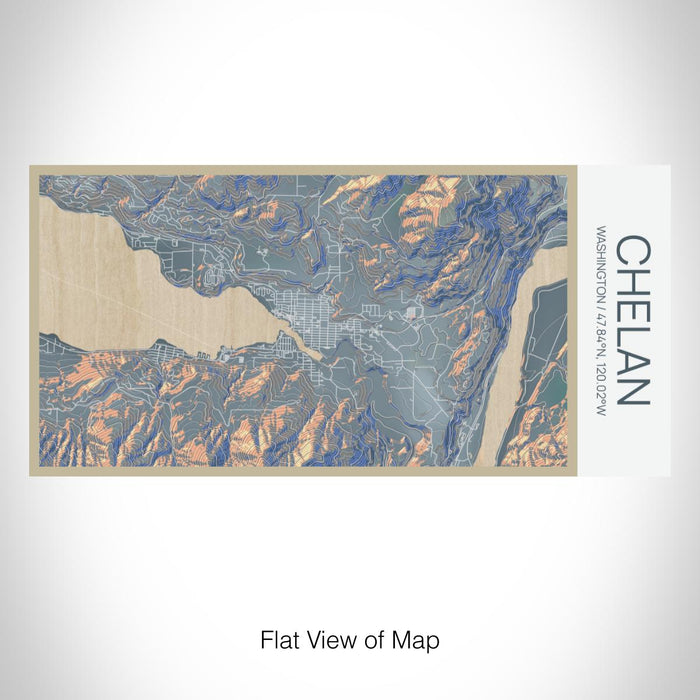 Rendered View of Chelan Washington Map on 17oz Stainless Steel Insulated Bottle with printed afternoon style map