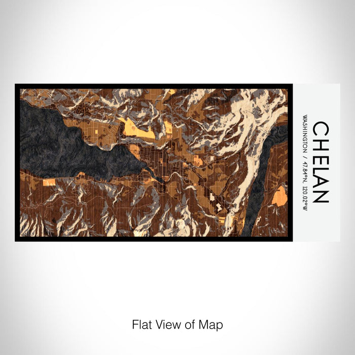 Rendered View of Chelan Washington Map on 17oz Stainless Steel Insulated Bottle with printed ember style map