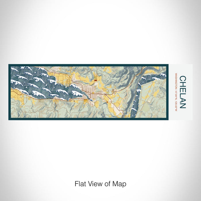 Rendered View of Chelan Washington Map on 10oz Stainless Steel Insulated Cup in Woodblock with Sliding Lid