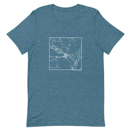 Chelan Washington  Map Unisex T-Shirt with City inscription in Heather Teal