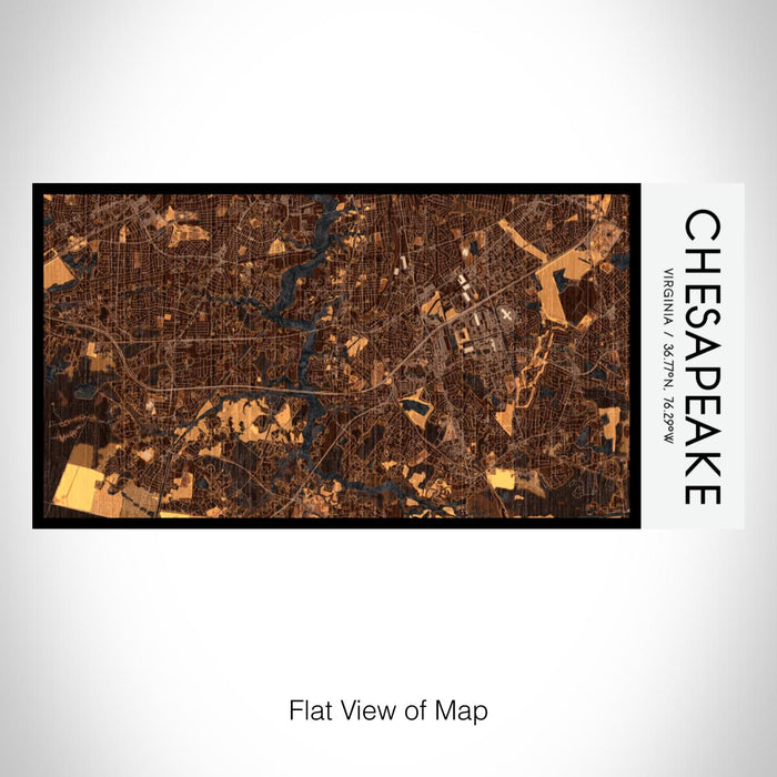 Rendered View of Chesapeake Virginia Map on 17oz Stainless Steel Insulated Bottle with printed ember style map