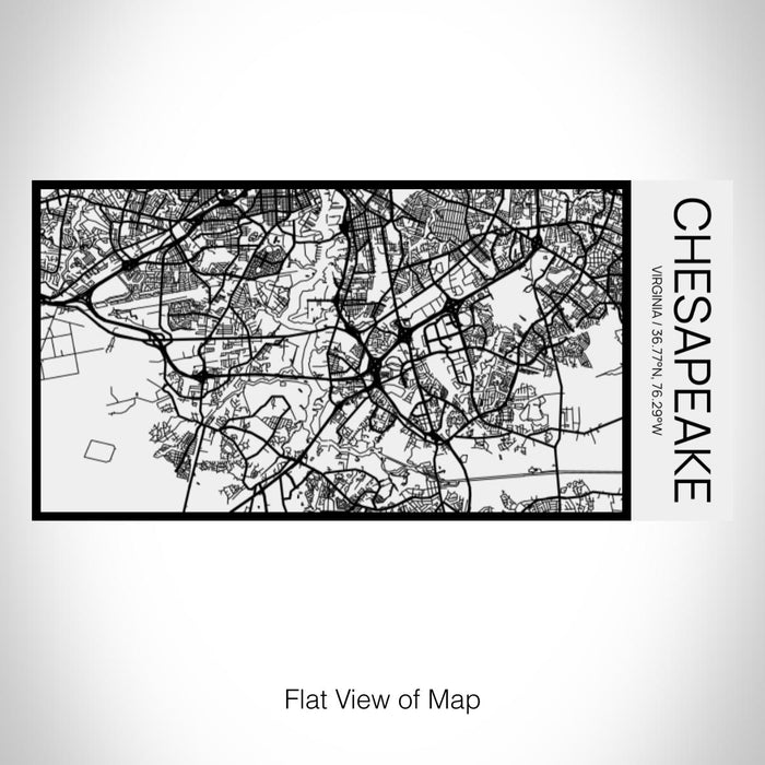 Rendered View of Chesapeake Virginia Map on 17oz Stainless Steel Insulated Cola Bottle in Stainless in Matte White