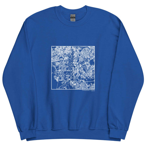 Chesapeake Virginia  Map Unisex Crewneck Sweater with City inscription in Royal Blue