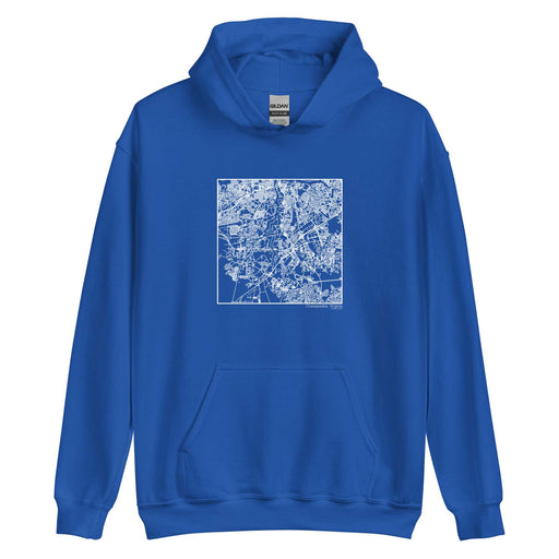 Chesapeake Virginia  Map Unisex Hoodie Sweater with City inscription in Royal Blue