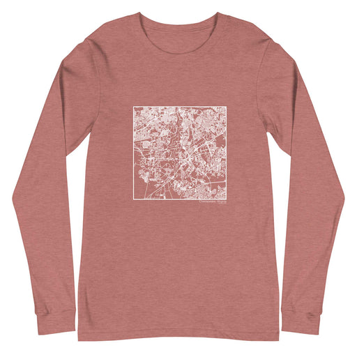 Chesapeake Virginia  Map Unisex Long-Sleeve T-shirt with City inscription in Heather Mauve